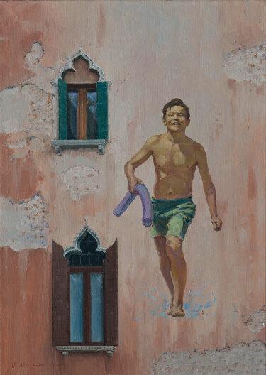 Pittura intitolato "Big water Venice Be…" da Oleg Kateryniuk, Opera d'arte originale, Olio Montato su Telaio per barella in…