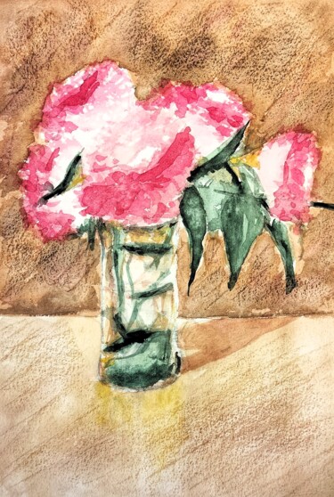 Painting titled "Flores 4.25" by Miguel Angel Alvarez Perez, Original Artwork, Watercolor