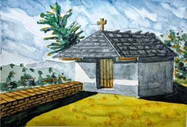 Peinture intitulée "Capilla de Montefur…" par Miguel Angel Alvarez Perez, Œuvre d'art originale, Aquarelle