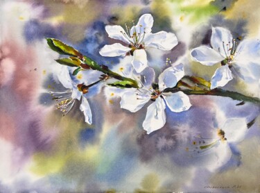 The Poetry of Flowers Malarstwo zatytułowany „The Poetry of Flowe…” autorstwa Eugenia Gorbacheva, Oryginalna praca, Akwarela