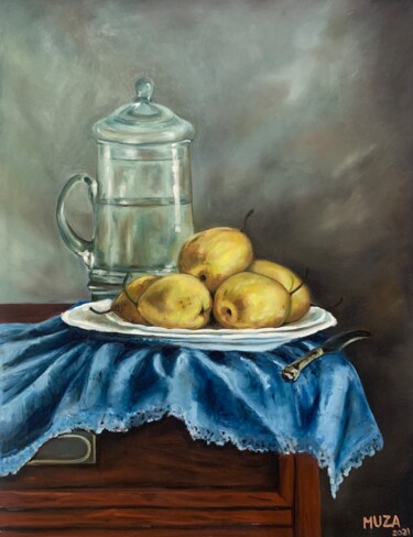 Pintura titulada "Dining table" por Muza, Obra de arte original, Oleo Montado en Otro panel rígido