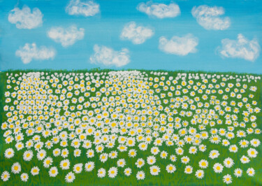 Schilderij getiteld "Spring meadow with…" door Irina Afonskaya, Origineel Kunstwerk, Acryl