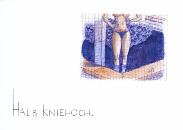 Halb Kniehoch. Disegno intitolato "Halb Kniehoch." da Götz Wiedenroth, Opera d'arte originale, Acquarello