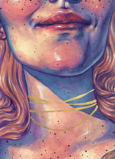 Las pecas de Gefjun Pittura intitolato "Las pecas de Gefjun" da Roselin Estephanía, Opera d'arte originale, Acquarello