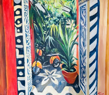 Вечное лето Бали Painting titled "Вечное лето Бали" by Aleksandra Zaika, Original Artwork, Oil Mounted on Wood Stretcher frame