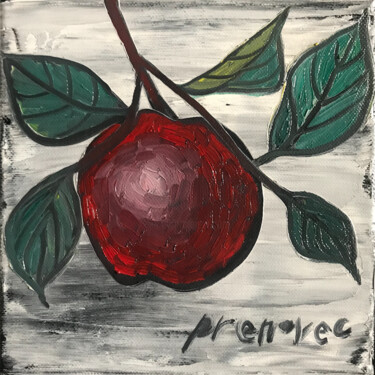 绘画 标题为“Pomme, 1/10” 由Raphaël Prenovec, 原创艺术品, 油 安装在木质担架架上