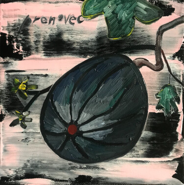 绘画 标题为“Pastèque, 3/10” 由Raphaël Prenovec, 原创艺术品, 油 安装在木质担架架上