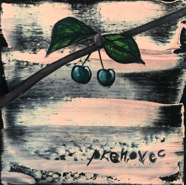 绘画 标题为“Cerises, 4/10” 由Raphaël Prenovec, 原创艺术品, 油 安装在木质担架架上