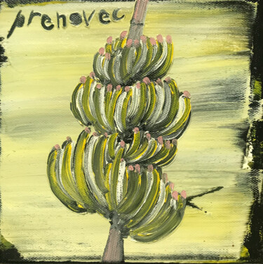 绘画 标题为“Bananes, 10/10” 由Raphaël Prenovec, 原创艺术品, 油 安装在木质担架架上