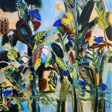 Peinture intitulée "Vertige vertical en…" par Muriel Cayet, Œuvre d'art originale, Acrylique Monté sur Châssis en bois