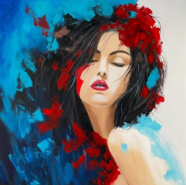 Schilderij getiteld "Sehnsucht" door Maria Paschen, Origineel Kunstwerk, Acryl Gemonteerd op Frame voor houten brancard