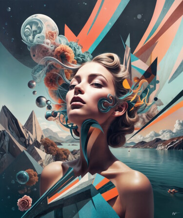 数字艺术 标题为“Surreal Collage #2” 由Frederic Racaud, 原创艺术品, AI生成的图像