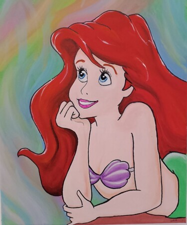 Pittura intitolato "Ariel La Sirenetta" da Alessandro Rovelli, Opera d'arte originale, Acrilico Montato su Telaio per barell…