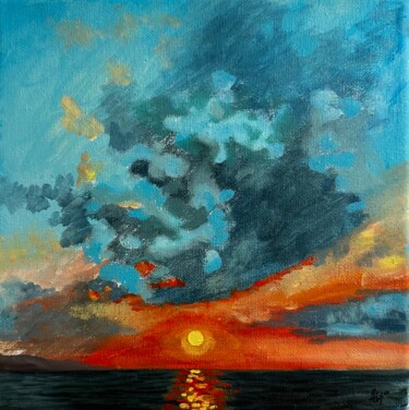 绘画 标题为“Sunset 2” 由Ayza, 原创艺术品, 油 安装在木质担架架上