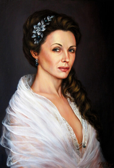 "Portrait of Margari…" başlıklı Tablo Valeriy Bulat tarafından, Orijinal sanat, Petrol Ahşap Sedye çerçevesi üzerine monte e…