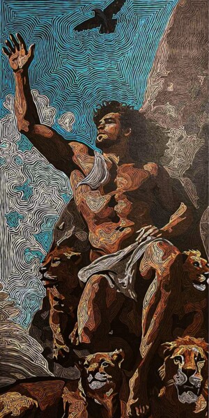 Schilderij getiteld "Descend 2" door Chael Villareal, Origineel Kunstwerk, Acryl