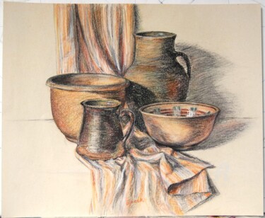 Schilderij getiteld "Керамика" door Alexander Breskin, Origineel Kunstwerk, Pastel