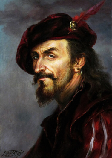 Painting titled "I deny everything a…" by Valeriy Bulat, Original Artwork, Oil Mounted on Wood Stretcher frame
