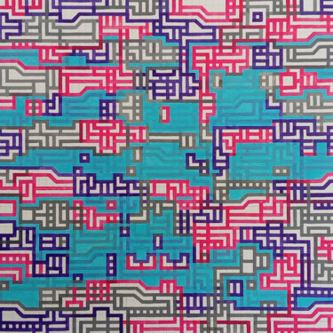 Schilderij getiteld "150425" door Julien Turcat, Origineel Kunstwerk, Acryl Gemonteerd op Frame voor houten brancard