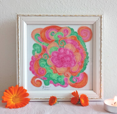 "Bouquet of peonies" başlıklı Resim Konchedras tarafından, Orijinal sanat, Pastel Karton üzerine monte edilmiş