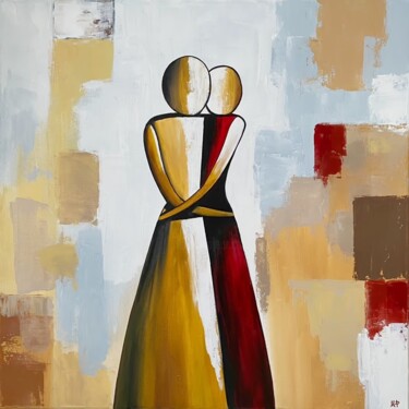 "Mother and Daughter" başlıklı Tablo Maria Paschen tarafından, Orijinal sanat, Akrilik Ahşap Sedye çerçevesi üzerine monte e…