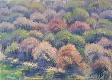 Landscape: Sunny Willows Painting titled "Landscape: Sunny Wi…" by Aliona F, Original Artwork, Gouache