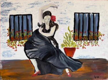 A Widow's Dance 绘画 标题为“A Widow's Dance” 由Jori Aguilar, 原创艺术品, 丙烯 安装在木质担架架上