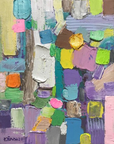 제목이 "Untitled #5"인 미술작품 Tung Duc Pham로, 원작, 아크릴 나무 들것 프레임에 장착됨