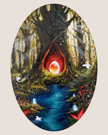 Ζωγραφική με τίτλο "Metamorphosis" από Mary Noga, Αυθεντικά έργα τέχνης, Ακρυλικό