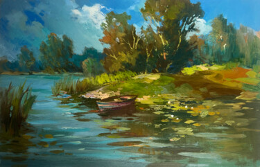 Pittura intitolato "On a summer nature…" da Yuriy Suprunchuk, Opera d'arte originale, Olio Montato su Cartone