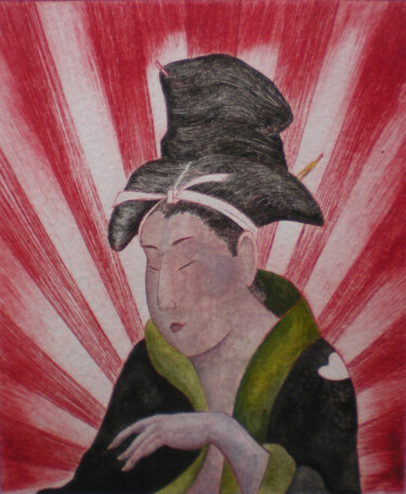 Incisioni, stampe intitolato "Geisha" da Luca Eliseo Rota, Opera d'arte originale, incisione