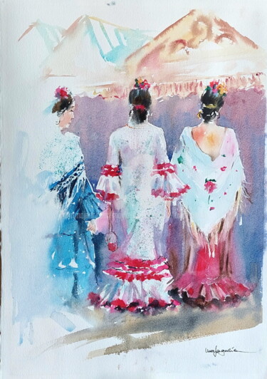 绘画 标题为“À LA FERIA” 由Maylu Garcia (María Luisa García), 原创艺术品, 水彩