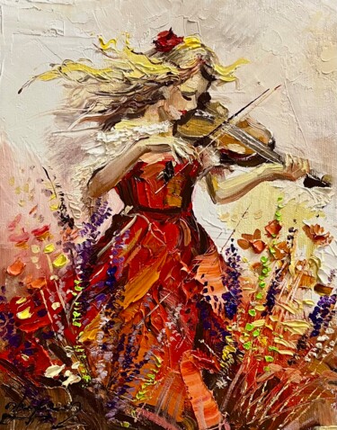 "Violin of the Wind" başlıklı Tablo Vahe Bagumyan tarafından, Orijinal sanat, Petrol Ahşap Sedye çerçevesi üzerine monte edi…