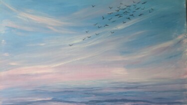 Painting titled "Home to roost." by Kathryn Burnham, Original Artwork, Acrylic