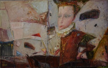 Peinture intitulée ",, Всадница - 1 ,," par Gennadii Shlykov, Œuvre d'art originale, Huile Monté sur Châssis en bois
