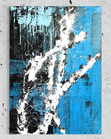 Painting titled "Birch trees" by Michael Rak, Original Artwork, Acrylic