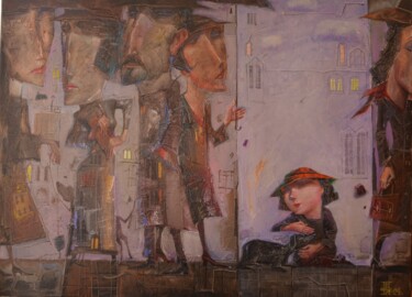 Pintura titulada ",, Город - случайна…" por Gennadii Shlykov, Obra de arte original, Oleo Montado en Bastidor de camilla de…