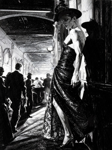 L'inconnu(e) du 46 Gravures & estampes intitulée "L'inconnu(e) du 46" par Lionel Morateur, Œuvre d'art originale, Peinture numérique