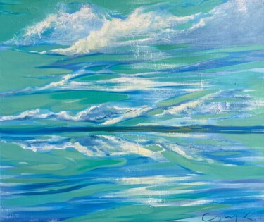 Painting titled "“Reflection.” 2014" by Katsiaryna Sumarava, Original Artwork, Oil Mounted on Wood Stretcher frame