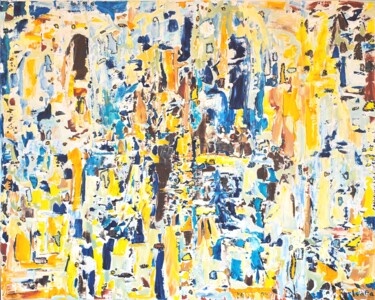 Peinture intitulée "Terraqua" par Wafa El Hilali, Œuvre d'art originale, Acrylique Monté sur Châssis en bois