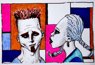 Dibujo titulada "22 milliooonnn...." por Milto Sideris, Obra de arte original, Rotulador