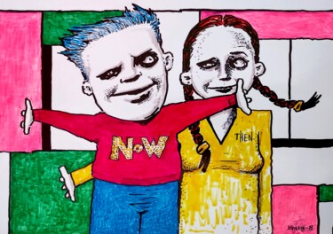 Disegno intitolato "No pictures please" da Milto Sideris, Opera d'arte originale, Pennarello