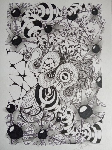 Dibujo titulada "Inside you" por Miguel Marques, Obra de arte original, Tinta