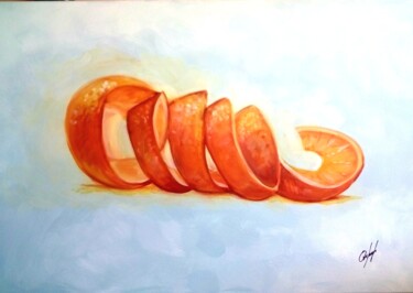 Peinture intitulée "DEAD SPIRAL ORANGE" par Luis Garcia Orihuela, Œuvre d'art originale, Acrylique
