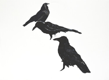 제목이 "Corbeaux Dessin 5"인 그림 Aurelien Franck로, 원작, 잉크
