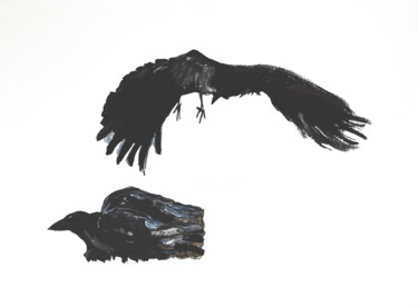 "Corbeaux Dessin 6" başlıklı Resim Aurelien Franck tarafından, Orijinal sanat, Mürekkep