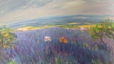 「Bluebells.」というタイトルの絵画 Kathryn Burnhamによって, オリジナルのアートワーク, アクリル ウッドストレッチャーフレームにマウント