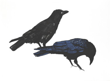 Tekening getiteld "Corbeaux Dessin 8" door Aurelien Franck, Origineel Kunstwerk, Inkt