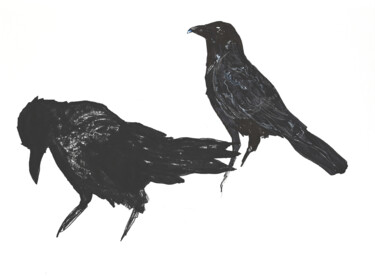 "Corbeaux Dessin 9" başlıklı Resim Aurelien Franck tarafından, Orijinal sanat, Mürekkep
