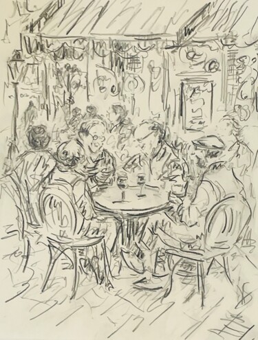 Disegno intitolato "Cafe" da Victoria General, Opera d'arte originale, Matita